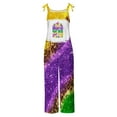 thumbnail image 4 of DDAPJ pyju 2024 Mardi Gras Jumpsuits for Women Funny Mask Graphic Bib Overalls Sleeveless Spaghetti Straps Wide Leg Rompers New Orleans Carnival Party Jumpsuit with Pockets Multicolor M, 4 of 5