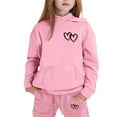 thumbnail image 3 of WOYY Toddler Girls Outfits Heart Print Hoodie Sweatpants Casual Clothes Set, Sizes 3-4T, 3 of 3