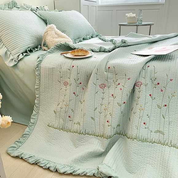 Summer Quilt,Cotton Quilt Pure Color Cotton Bedspread Summer Cotton Quilt Modern Innovation