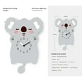 thumbnail image 2 of FGnano Koalby Adorable Koala Shaped Pendulum Wall Clock, Cartoon Style, Warm Light-Grey, MDF (Medium Density Fiberboard) Cute Cartoon Koala-Shaped Pendulum Wall Clock, 9.4"x13.4"x1.8", Color Box, 2 of 5