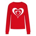 thumbnail image 4 of Fartey 2025 Chandail en Molleton pour Femmes Saint-Valentin Décontracté Manches Longues Col Rond Chandail Mignon Graphique Mode Vacances Chandails en Molleton Rouge, 4 of 4