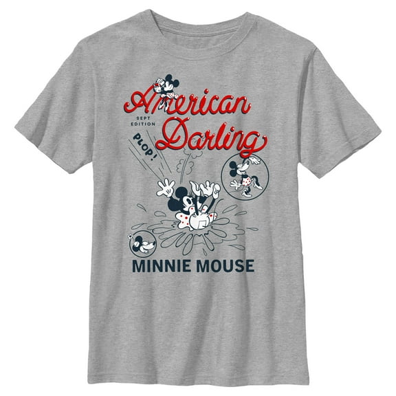 Boy's Mickey & Friends Mickey and Friends Minnie American Darling Graphic Tee Athletic Heather X Large