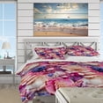 thumbnail image 3 of Designart "Serenading Seashells In The Tropics" Pink Coastal Bedding Covert Set - Nautical & Coastal Bed Set With 2 Shams, 3 of 5