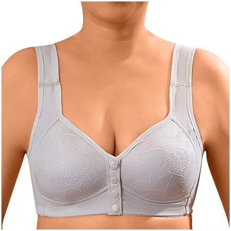 Black of Friday Deals!Clearance Staron Womens Bras No Underwire Front Closure Bras Wireless Comfortable Bras Stretch Plus Size Bra No Steel Bras