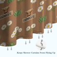 thumbnail image 6 of Brown Highland Cow Flower Grass Pattern Shower Curtain 36"x72" ,Bathroom Decorative Shower Curtains Set with 12 Hooks,Modern Waterproof Washable Shower Curtain, 6 of 6