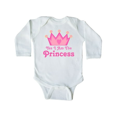 

Inktastic Yes I Am The Princess Crown Gift Baby Girl Long Sleeve Bodysuit