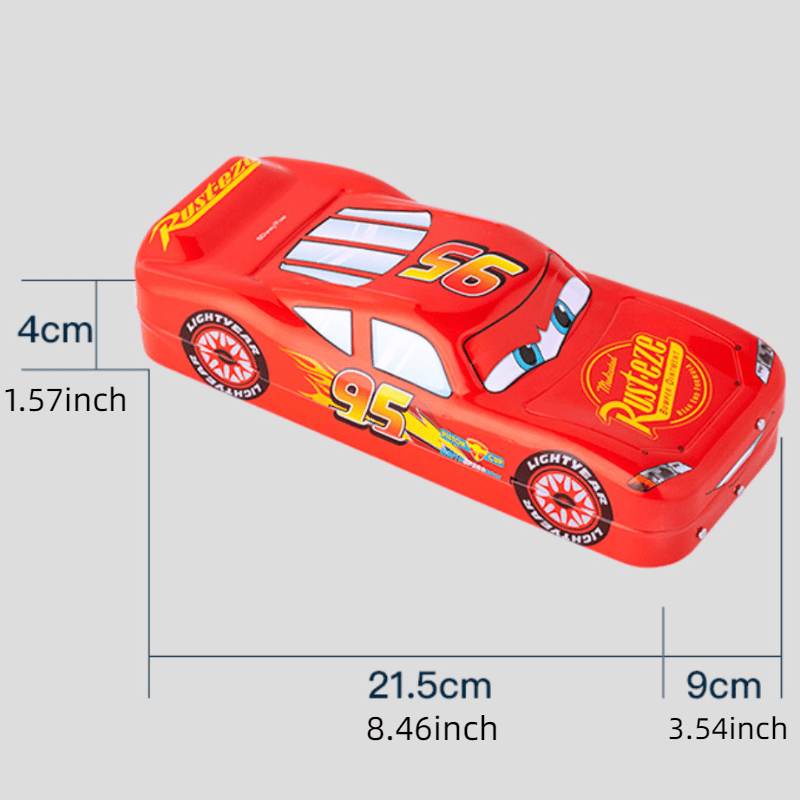 Trousse à Crayons Cars Grand Capacité - 2 Compartiments - 23x11x4,5 Cm - Pour école, Bureau, Voyage - Enfant Garçon Fille