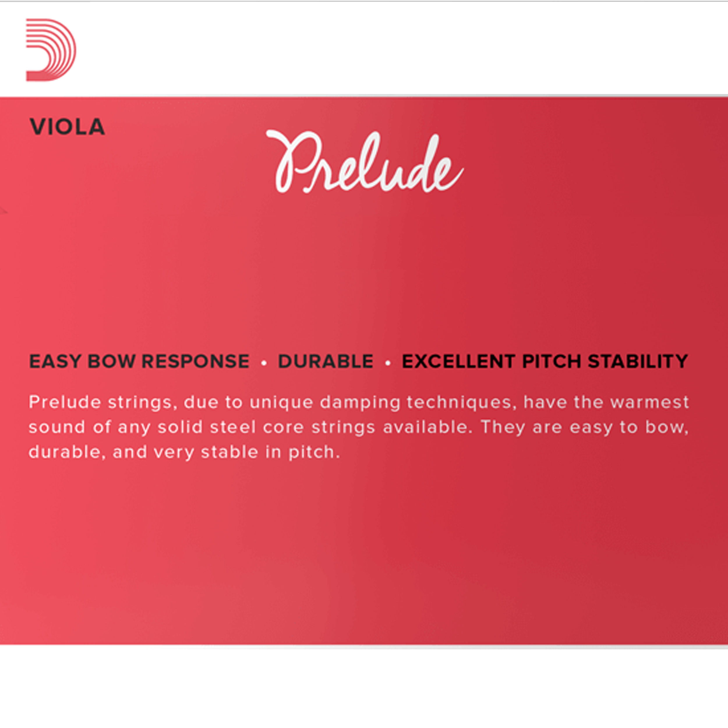 D'Addario Prelude Viola Single G String, Extra Short Scale, Medium, Bulk 10-Pack
