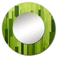 thumbnail image 2 of Designart "Green Canopy Urban Edge I" Skyscrapers Green Large Round Mirror - Round Bedroom Mirror Wall Decor - Industrial Round Printed Mirror - 23" x 23", 2 of 6