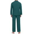 thumbnail image 3 of GIRUNS Men's Pajamas Set Soft Sleepwear Button Down Long Sleeve and Long Pants with Pocket Loungewear Sets Dark Green 3XL, 3 of 7