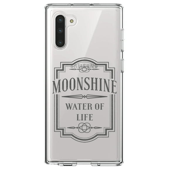 DistinctInk Clear Shockproof Hybrid Case for Samsung Galaxy Note 10 (6.3" Screen) - TPU Bumper Acrylic Back Tempered Glass Screen Protector - Moonshine - Water of Life