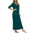 thumbnail image 4 of Unique Bargains Womens Sleepwear Lounge Dress with Pockets Nightshirt Pajama Nightgown, 4 of 5