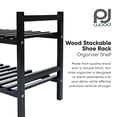 thumbnail image 2 of PJ Wood Stackable Wood Shoe Rack Organizer Shelf Closet Entryway Bedroom, Black, 2 of 11