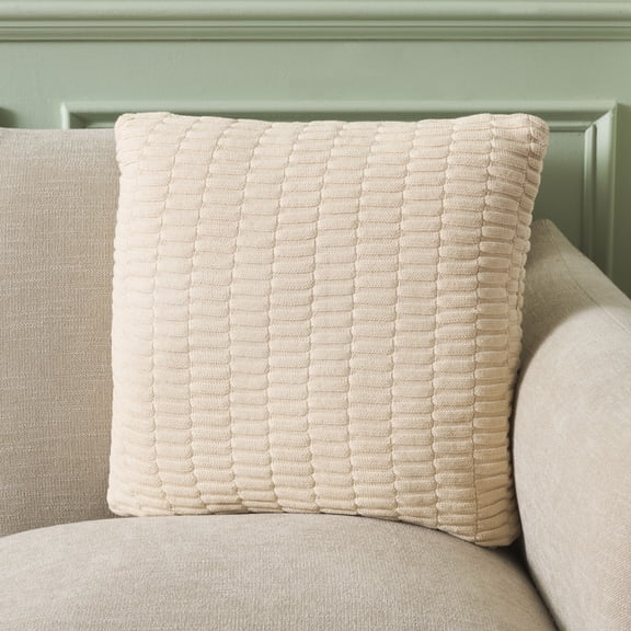Safavieh Stacia 18" x 18" Contemporary Cotton Decorative Pillows, Beige