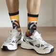 thumbnail image 6 of KLL Cartoon Puppy Sunset Print Cool Socks Men's Women's Crew Socks Funny Crazy Novelty Stockings, 6 of 6