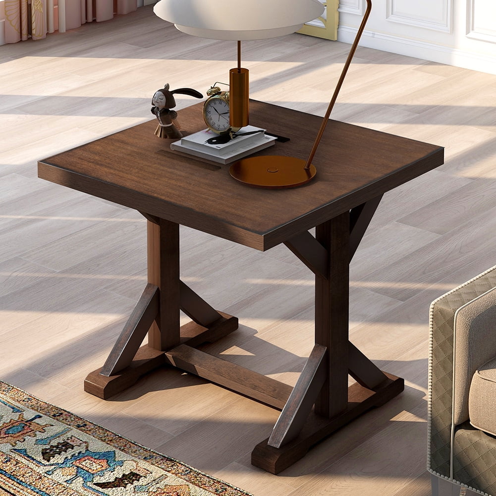 Private Jungle Set Vintage Style Easy Assembly 24" End Table Sofa Table with Firm Structure, Bedroom (Brown) Private Jungle Set Vintage Style Easy Assembly 24" End Table Sofa Table with Firm Structure, Bedroom (Brown)