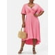 thumbnail image 1 of Vestido Talla Extra Manga Campana Corte Lateral Rosegal Vestidos casuales de talla grande, 1 of 5