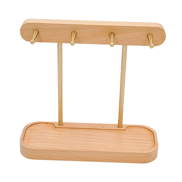 Soporte para llaves de escritorio BLESIY organizador de ganchos decorativo de madera 4 ganchos