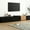 Black, variant on Black Faux Marble TV Stand / Spacious Storage for Cable Boxes