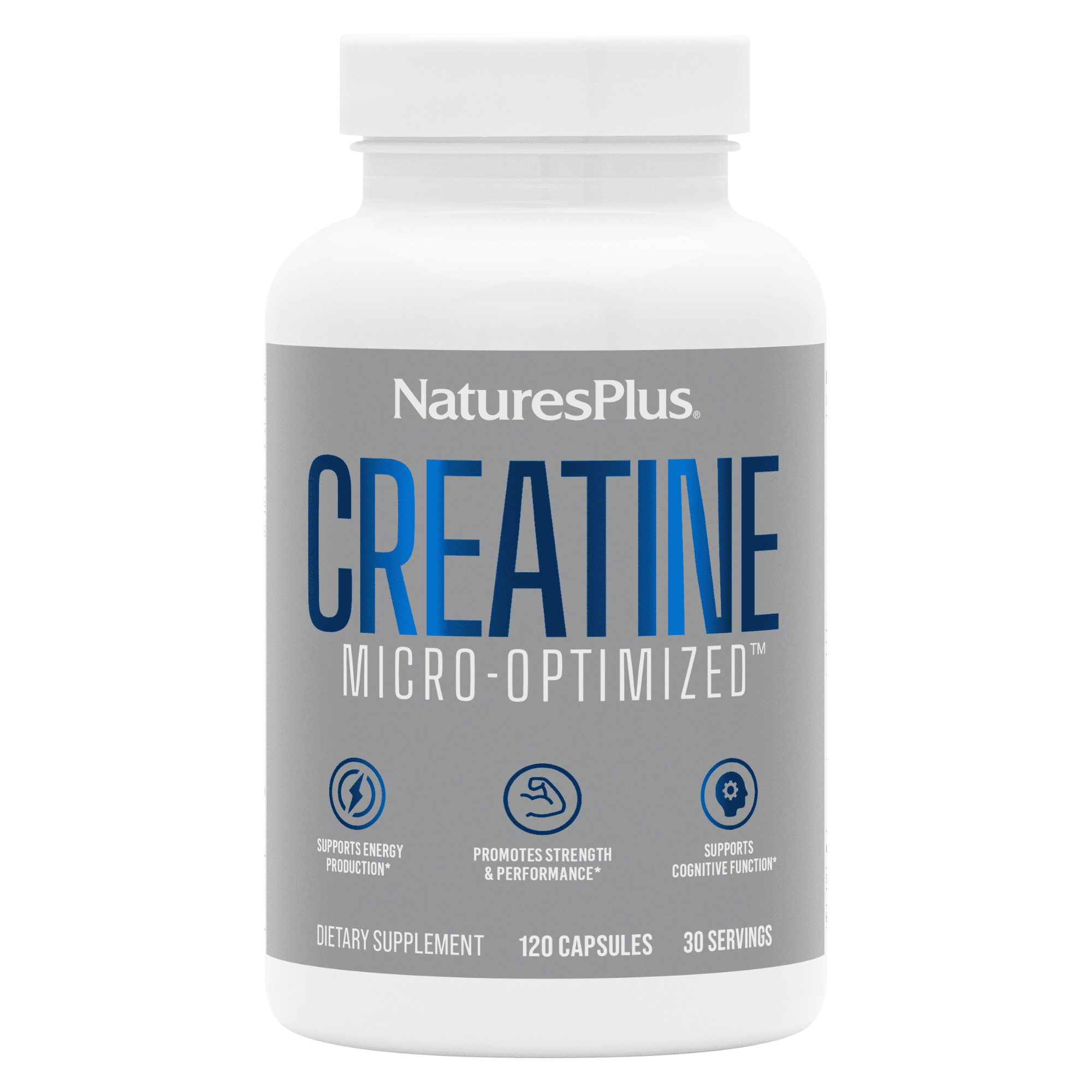 NaturesPlus Creatine Micro-Optimized - 120 Capsules - 30 Servings