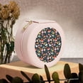 thumbnail image 6 of Yiaed Autumn Fox Owl Print Travel Jewelry Case Bridesmaid Gift Boxes Jewelry Travel Organizer Small Round Jewelry Box Mini Storage-Pink, 6 of 7
