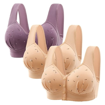 Weikingp Bras for Women  Bras for Women Sexy Up Wireless Solid Color Underwear Adjustable Breathable Comfort Support Anti Drop Bra Womens Underwear Plus Size Lingerie Clearance Purple 40