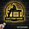 thumbnail image 3 of Craftnamesign Custom Ironworker Metal Wall Art LED Light, Personalized Steel Worker Name Sign, 3 of 5