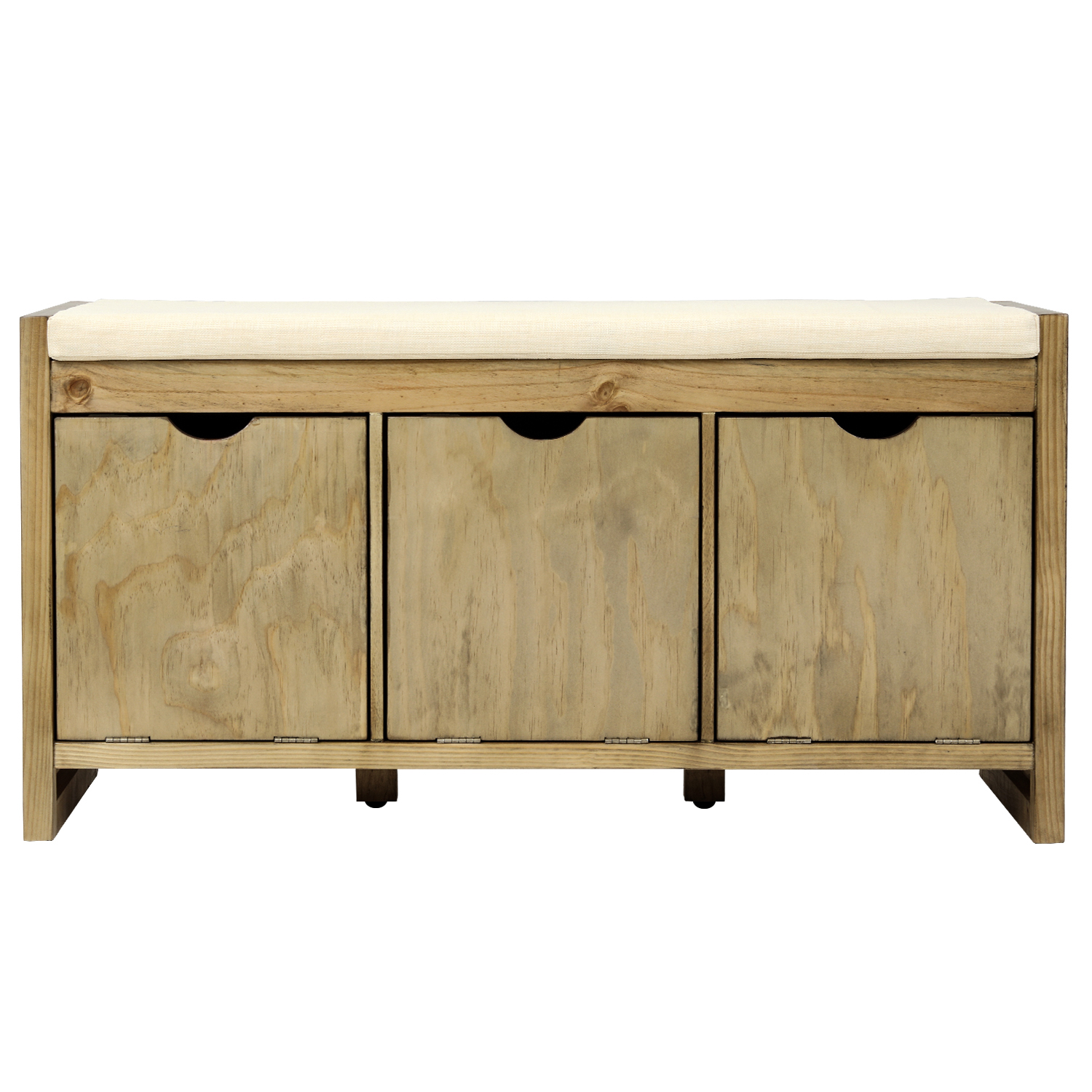 Cubby Door/Entryway Storage Bench with Cushion Seat for Bedroom Hallway