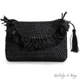 thumbnail image 6 of Rutledge & King Ashley Straw Crossbody Bag - Black, 6 of 6