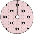 thumbnail image 1 of FMSHPON Bow Pattern on Polka Dots Xmas Christmas Tree Skirt Stand Mat for Holiday Party Decoration Indoor Outdoor 48 inches, 1 of 3