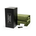 thumbnail image 6 of Brooklyn Jax Solid Plush Fleece Queen Blanket, Olive Green color, 6 of 6