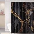 thumbnail image 2 of Black Marble Shower Curtain 72x72 inches for Bathroom Abstract Bathtub Room Partition Decoration Modern Gold Marble Waterproof Fabric Shower Curtains Set with Hooks, 2 of 5