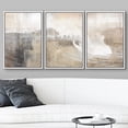 thumbnail image 3 of wall26 Framed Canvas Print Wall Art Set Gray &amp; Tan Color Block Ocean Wave Overlay Nature Wilderness Digital Art Modern Art Rustic Scenic for Living Room, Bedroom, Office - 16"x24"x3 Whi, 3 of 5