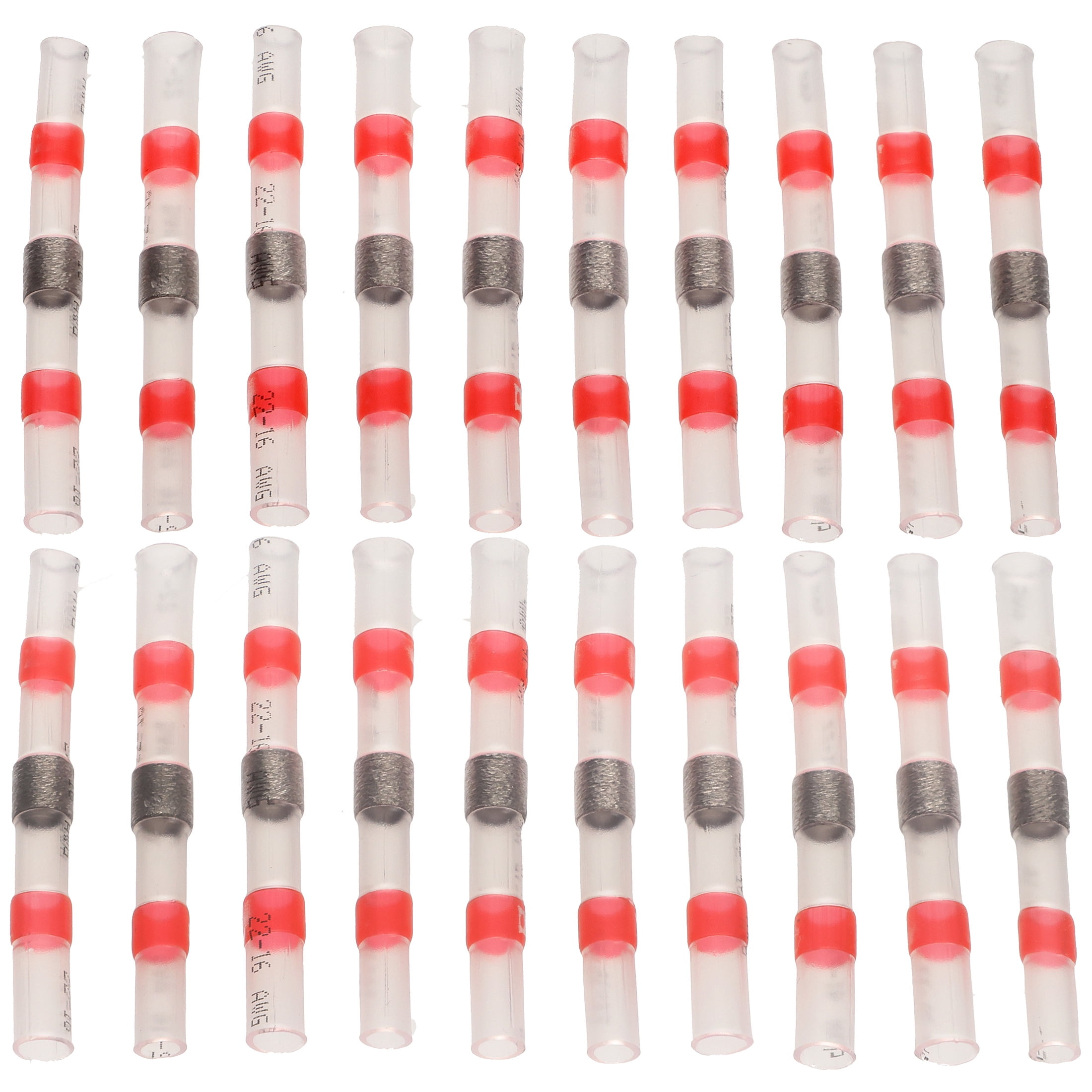 EverStart 20-Piece 22-16GA Solder Seal Wire Connectors, Red, Heat Shrink