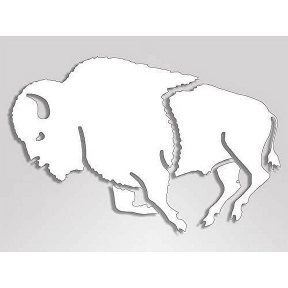 White Vinyl Buffalo Shaped 3M Reflective sticker| Bison Decal