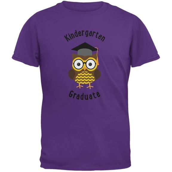 Graduation - Kindergarten Graduate Owl Purple Youth T-Shirt - Small(6/8)