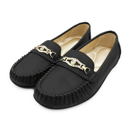 LAVRA Women s Faux Leather Loafers Casual Slip On Moccasin Shoes