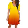 thumbnail image 2 of HERESOM Plus Size Summer Dress for Women Casual Summer Gradient Print Short Sleeve Dress With Pocket Beach Dresses, 2 of 6