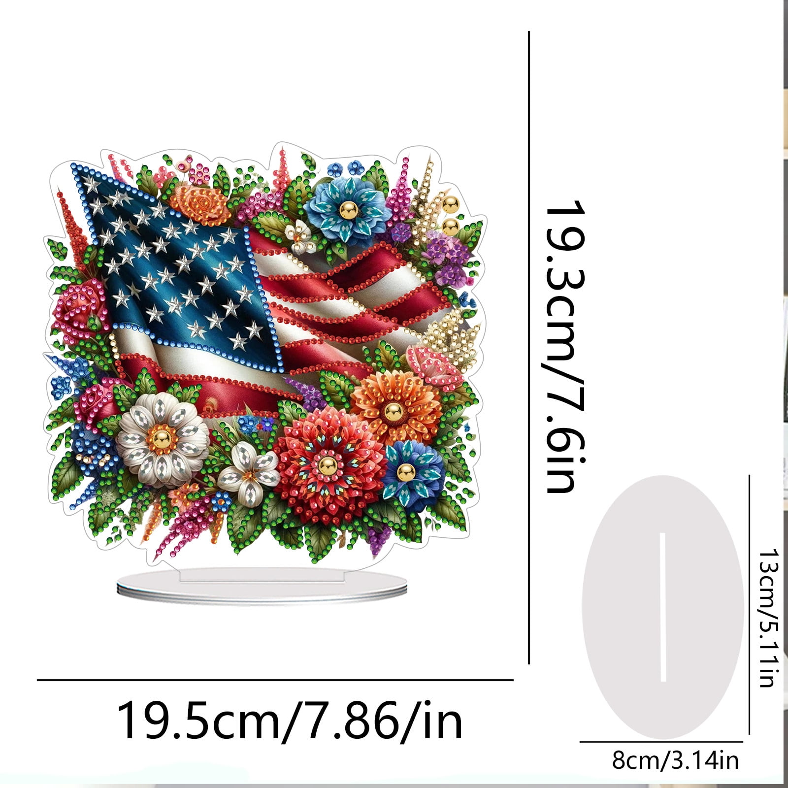 FLOPESN DIY Diamond Painting Art, exquisite and shiny patterns, size 8.26x8.26 inches, made of PVC material suitable for home and desktop decoration