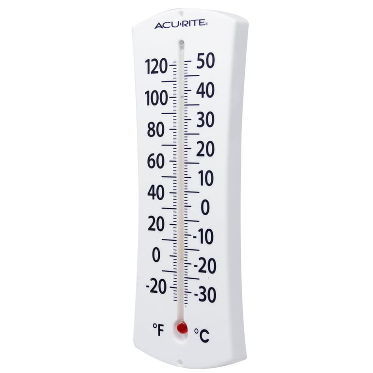 AcuRite 8 White Analog Thermometer with Easy to Read Numbers 8 x 2 x  0.62