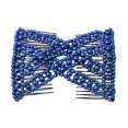 thumbnail image 1 of Lovef Easy Comb Easy Magic Peine para el cabello con cuentas elásticas en cuentas de colores variados con perla para mujeres (azul), 1 of 1