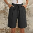 thumbnail image 5 of ZyeKqe Shorts for Women Drawstring High Waisted Lounge Shorts Straight Wide Leg Pull on Summer Shorts, 5 of 9