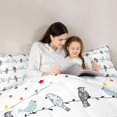 thumbnail image 4 of jejeloiu Cute Bird Queen Comforter Set For Men Women,Nature Print Comforter Sets Queen,Grey Blue White,Polkadot Reversible,3-Piece,1 Comforter and 2 Pillowcases, 4 of 7