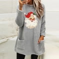 thumbnail image 2 of IROINNID Christmas Pullover for Women Crewneck Thermal Pullover Winter Loose Fit Print Warm Tops Long Sleeve Blouse Sweatshirt,Gray, 2 of 6