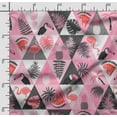 thumbnail image 2 of Soimoi Animals Print,Cotton Poplin, Sewing Fabric Sold by The Yard 42 Inch Wide,Sewing Craft Quilting/Quilt Making Fabric, Rose Pink, 2 of 5