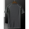 thumbnail image 3 of Raenseen Mens Swim Shirts Rash Guard Shirt T-Shirt UPF 50+ Muscle Gym Tee Short Sleeve Elastic Dark Grey XL, 3 of 8