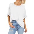 thumbnail image 2 of Valcatch Women's Oversized T Shirts Short Sleeve Crewneck Summer Tops,Casual Loose Basic Tee Shirts for Women 2024 Trendy, 2 of 4