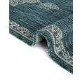 thumbnail image 7 of Unique Loom Outdoor Traditional Collection Area Rug - Antique (2' x 6' 1" Runner Teal/Ivory), 7 of 7