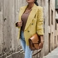 thumbnail image 1 of Vedolay Women's Suit Jackets Women's Casual Long Sleeve Lapel Open Front Button Work Business Jackets with Pockets,Yellow L, 1 of 5