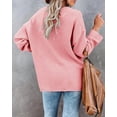 thumbnail image 3 of HSHDLDF Women's Oversized Sweaters Batwing Long Sleeve Loose V Neck Button Henley Tops Pullover Knit Jumper, 3 of 5